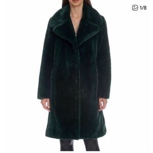 Avec Les Filles Deep Green Faux Fur Coat
